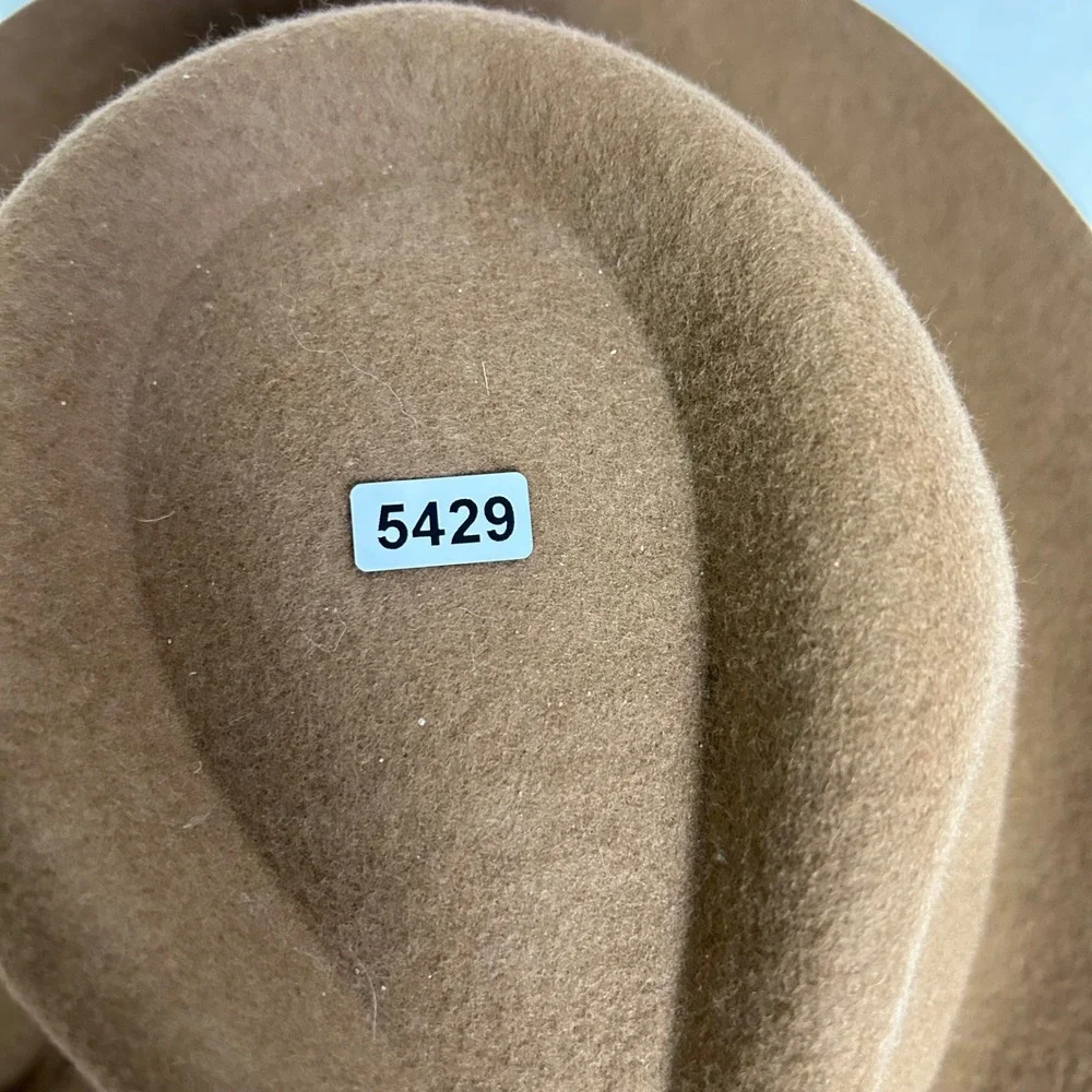Boho Western Unbranded‎ Women OS Camel Brown 100% Wool Wide Brim Fedora Hat
